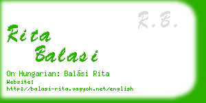 rita balasi business card