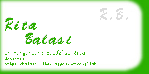 rita balasi business card